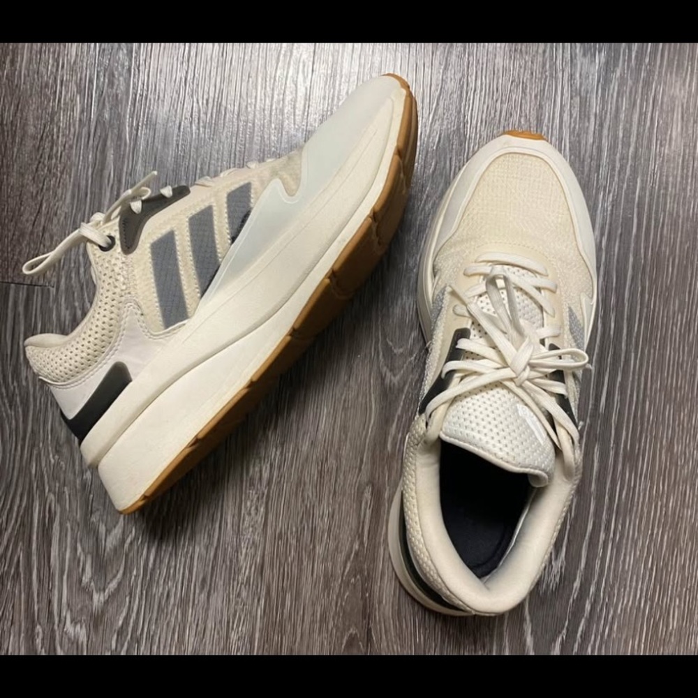 Adidas Women’s Cream and Gray Sneakers